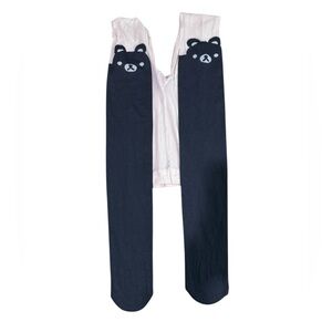 Cosplay Cute Bear Face Black Tights